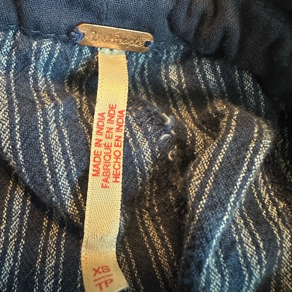 Free People Women’s Runyon Oversized Blue Striped Harem Wide Leg Pants Size XS - Picture 4 of 10